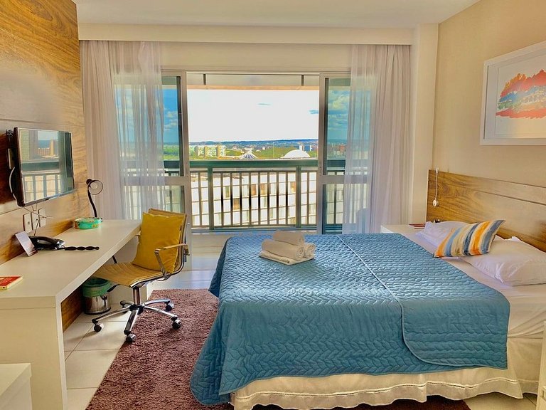 V907 Lindo flat em hotel BSB Vista maravilhosa